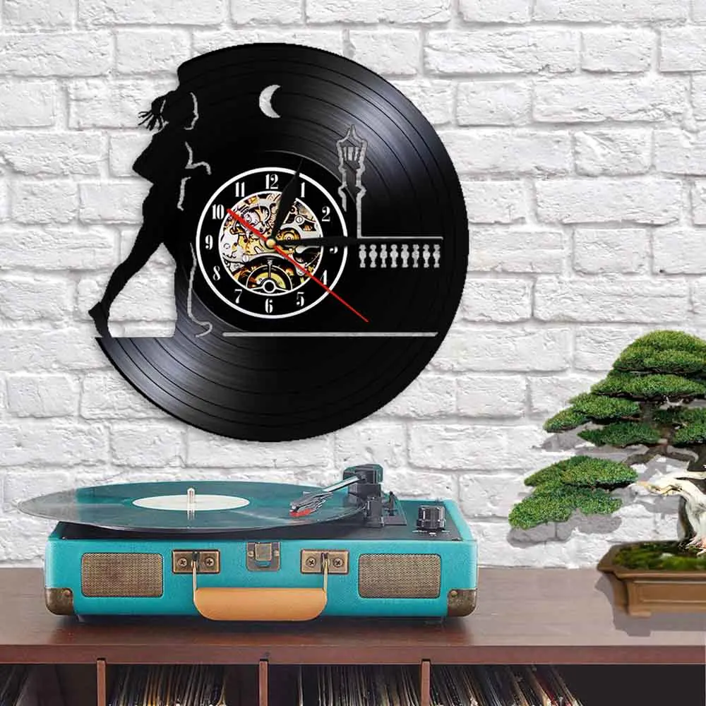 Часы для ночного бега, записи CD, виниловые, запись LP, 3D запись, настенные часы для дома, подвесные настенные часы, креативные и часы в античном стиле