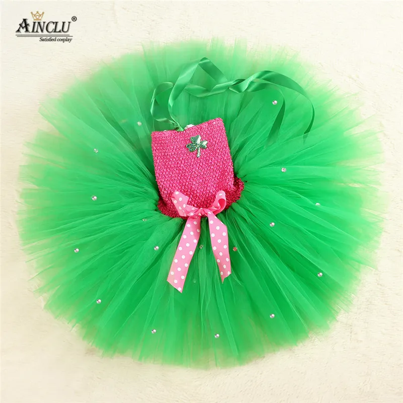 1-12Y Girls Fresh Four Leaf Clover Tutu Dress Kids Birthday Princess Party Rivet St. Patrick's Day Costume | Тематическая