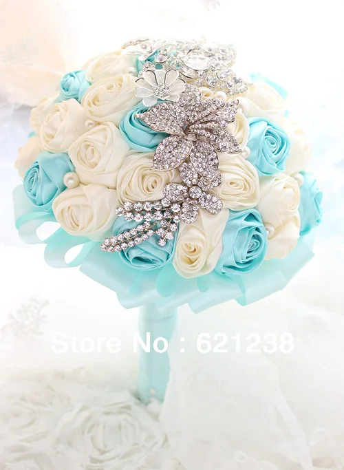 8-дюймовый букет из синих и бежевых роз многоцветная ручная работа на выбор для