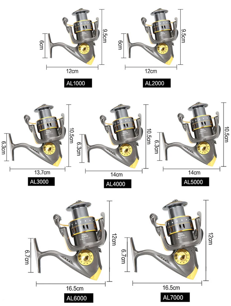 

FDDL wheels fish spinning fishing reel 12BB 1000-7000 series fishing reels Spinning wheel type Sea Rock lure fishing casting AL
