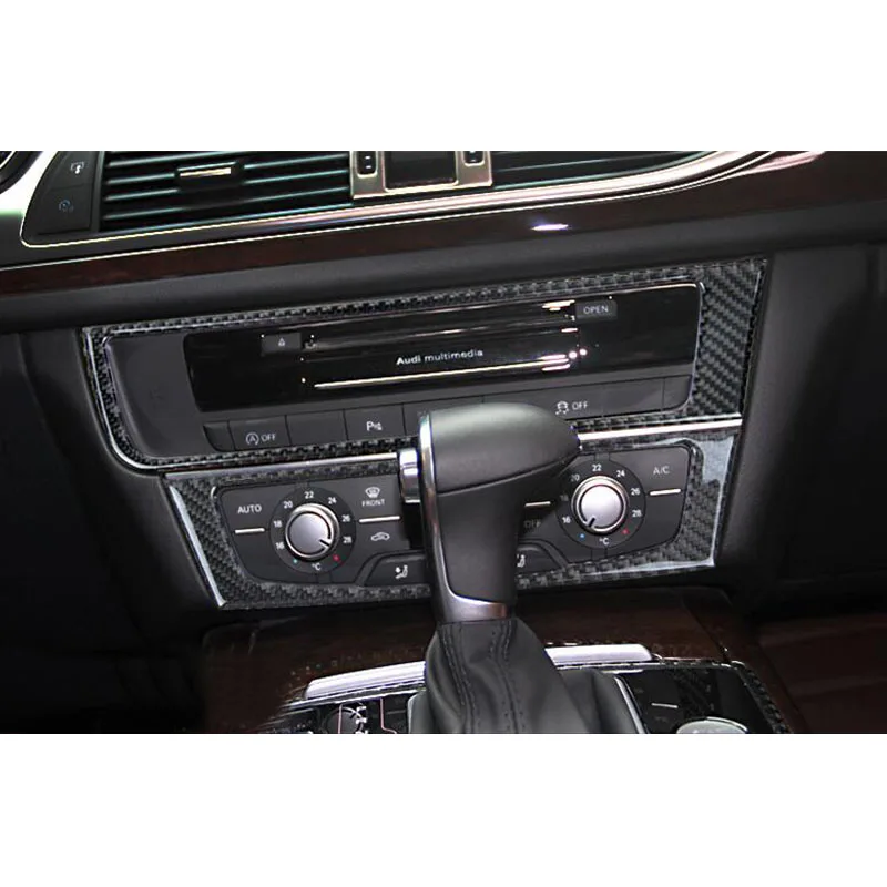 

2x 100% Carbon Fiber Center AC Buttons Switch Frame Cover Trim For Audi A7 12-17 & A6 C7 2012-2017