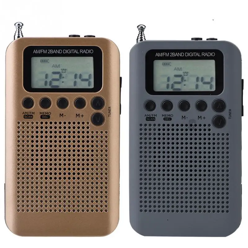 Цифровое мини радио с ЖК дисплеем AM FM динамик декодирование цифровое 2 диапазона