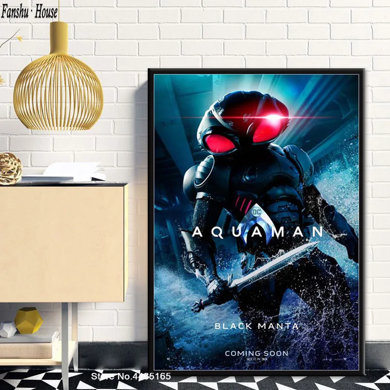 Аквамен постер DC Movie супергерой Джейсон Момоа постеры и принты Холст Картина