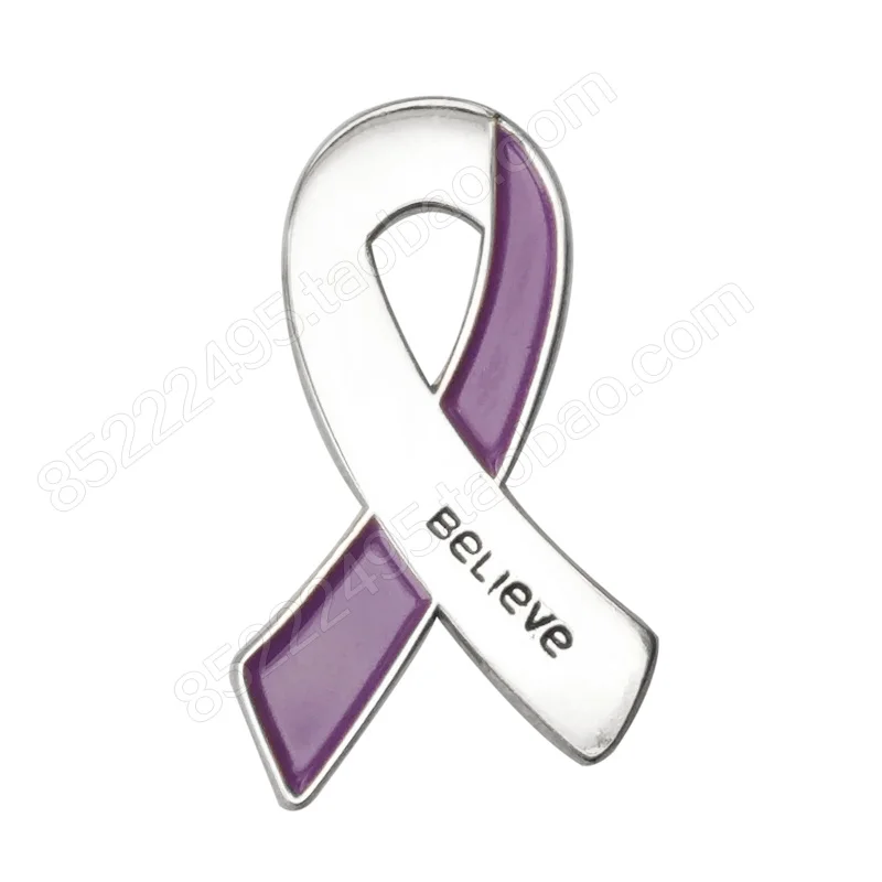 

General Cancer Awareness Believe Lavender Ribbon Lapel Pins