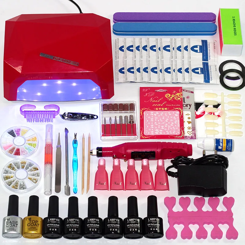 Набор для ногтей УФ-лак маникюрный набор 36/48 Вт леча светильник Kit любой 6 цветов