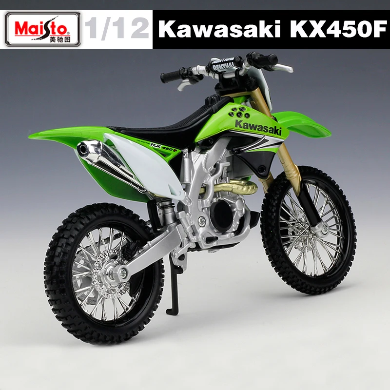 Модель спортивного гоночного мотоцикла Maisto 1/12 Kawasaki KX 450F 1 шт.