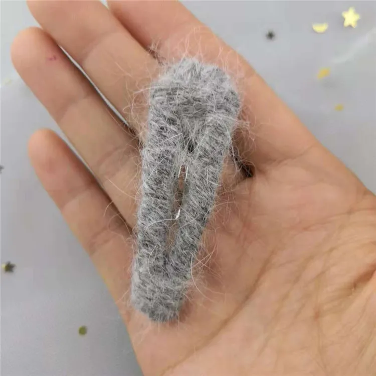 grey (water drop) Ручная работа, шерсть, вязанные детские заколки для волос, аксессуары, милые детские заколки для маленьких девочек, заколки для волос, заколки-украшения, головные уборы - Цвет: grey (water drop)