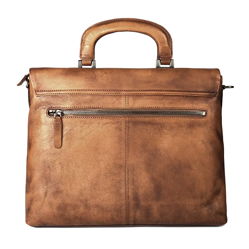 Мужская деловая сумка из натуральной кожи с мягкой ручкой