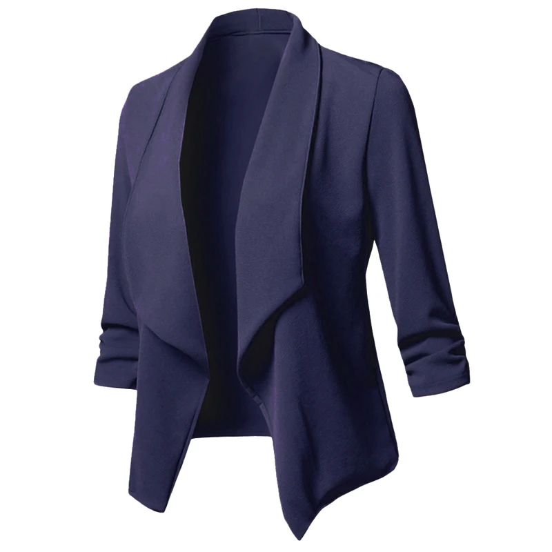 Женский однотонный Блейзер LASPERAL повседневная офисная куртка розового цвета с