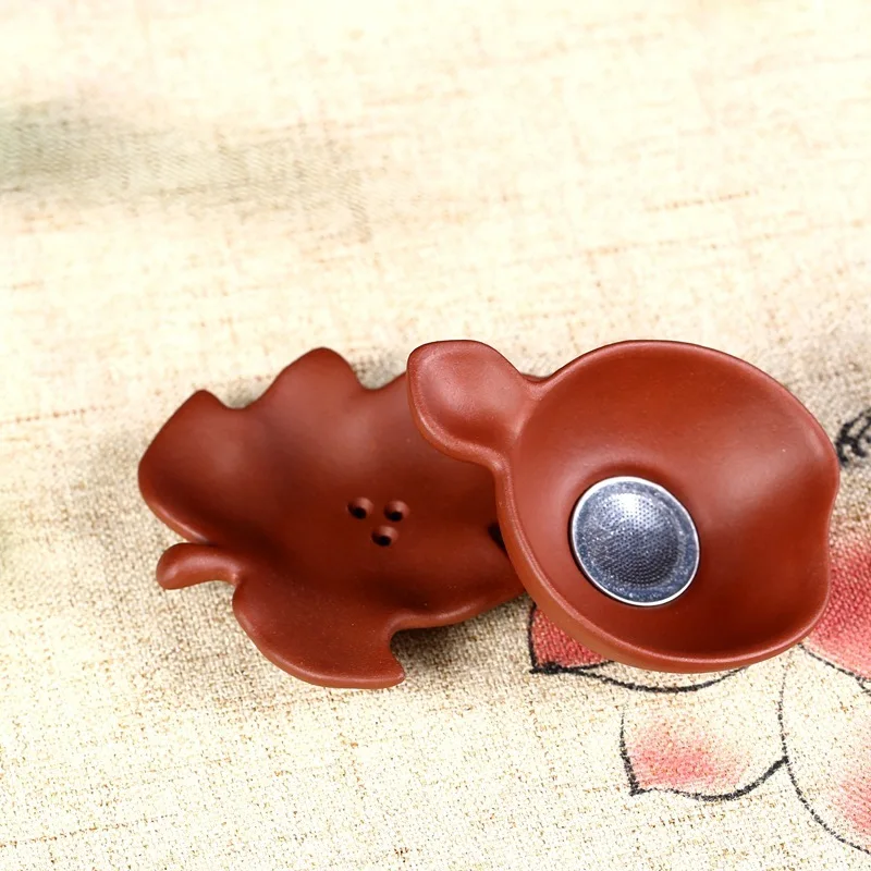 

pot of rhyme sea yixing kung fu tea set tea ceremony) purple sand pottery carved filtration filter of lotus leaf tea