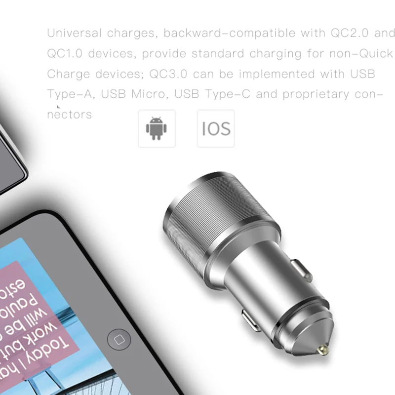 Автомобильное зарядное устройство с двумя USB портами и цифровым светодиодным