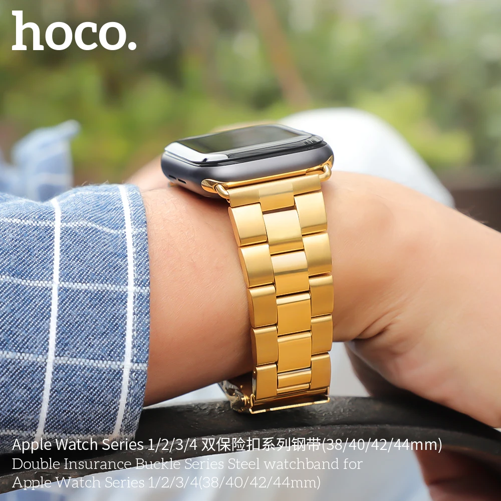 Браслет HOCO для мужчин стальной ремешок совместимый с Apple Watch Series 5 4 3 2 1 аксессуары