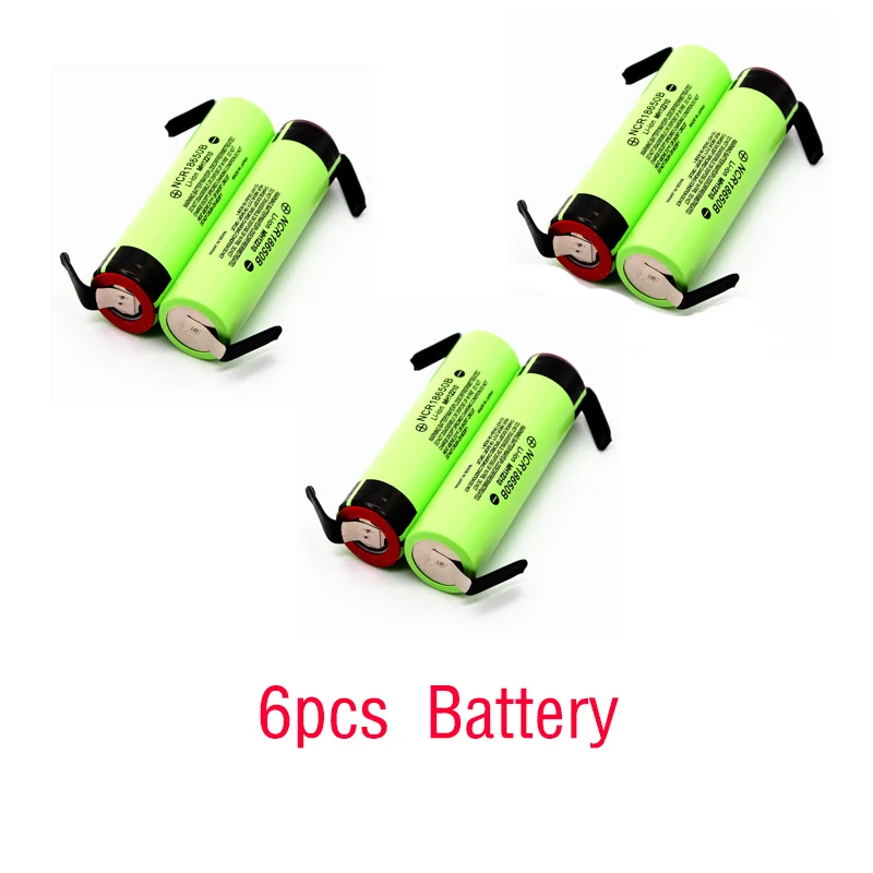 6pcs NCR18650B 3,7 v 3400 мАч литий-ионная аккумуляторная батарея подходит для цифрового фотоаппарата Panasonic фонарик и магазины типа "сделай сам", не содержит никель батарея - Цвет: 6pcs