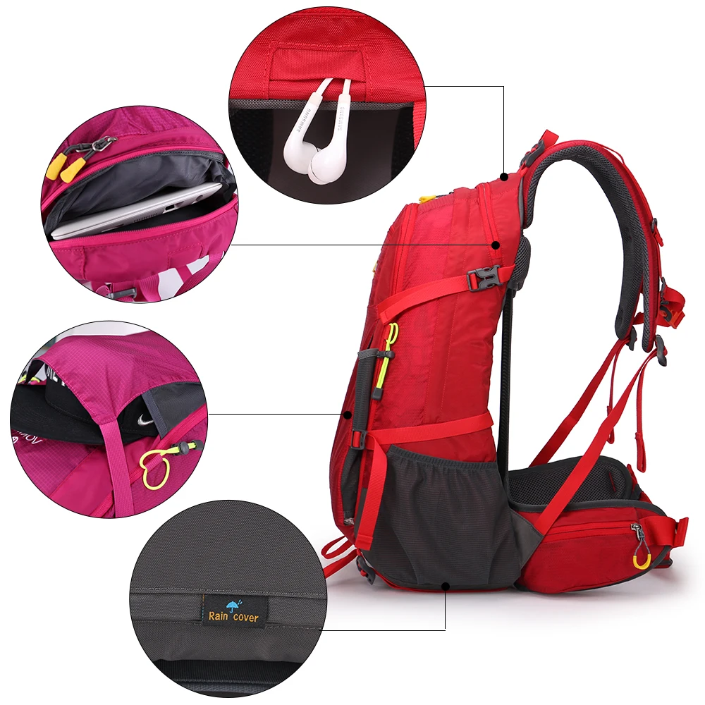 Aoking большой Треккинговый рюкзак с регулируемой пряжкой SOS свисток походный