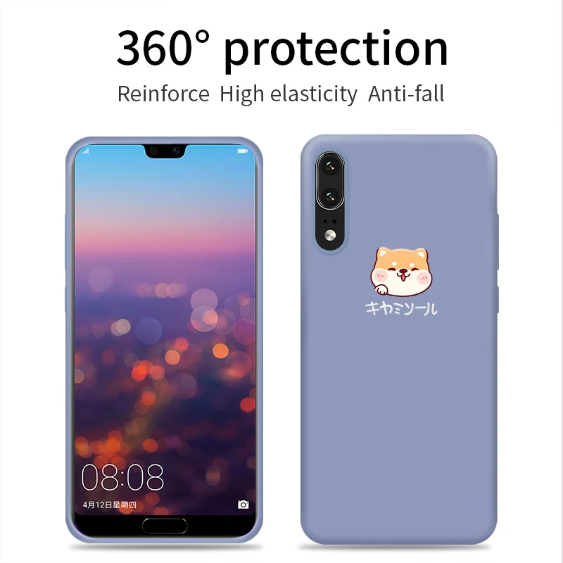 Оригинальный милый чехол собака породы Акита для huawei P30 Pro мягкий жидкий