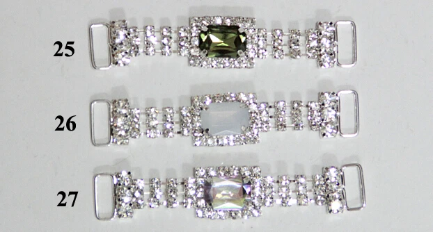 

Free Shipping Wholesale 40 pcs/lot 27 colors Rhinestone Connector For Swimming Wear Bikini Connector Invitation BKYM01030