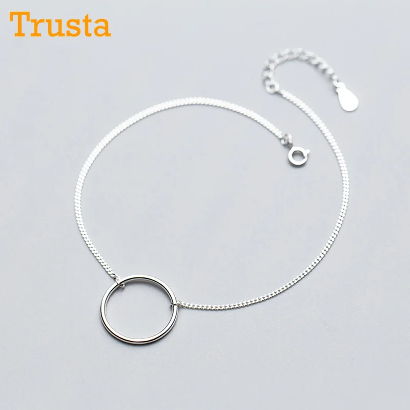Trusta 925 пробы серебряный браслет Женская мода ювелирные изделия блестящая цепь со звездами 925 Braclet подарок девушки леди Ds1388