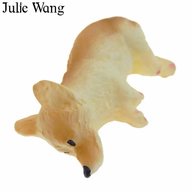 Julie Wang 2 шт. полимерная собака корги мопса искусственное животное ювелирные