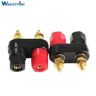 2PcsLot Connecter Banana Plug Gold Plate Red Black Connector Terminal Banana Plugs Binding Post in Wire Connectors 4MM