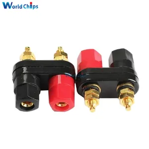 2PcsLot Connecter Banana Plug Gold Plate Red Black Connector Terminal Banana Plugs Binding Post in Wire Connectors 4MM