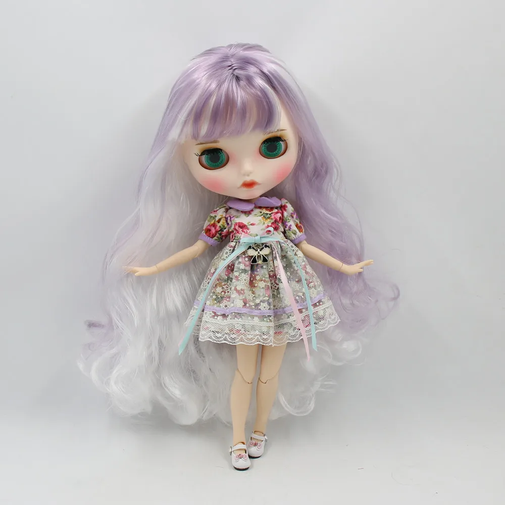 Ледяной DBS Blyth кукольные 1/6 30 см шарнирное тело оттенки фиолетового волосы и белая