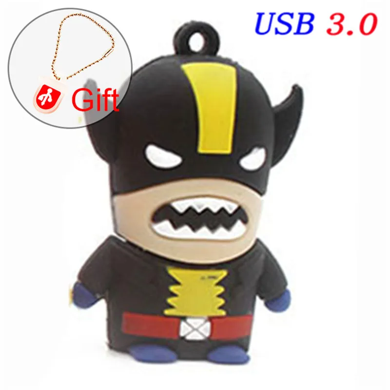 T10 JASTER USB 3,0 мультяшный Супермен Spiderman Бэтмен Капитан Америка силиконовый USB флеш-накопитель 64GB 4GB16GB 32GB USB - Цвет: T10