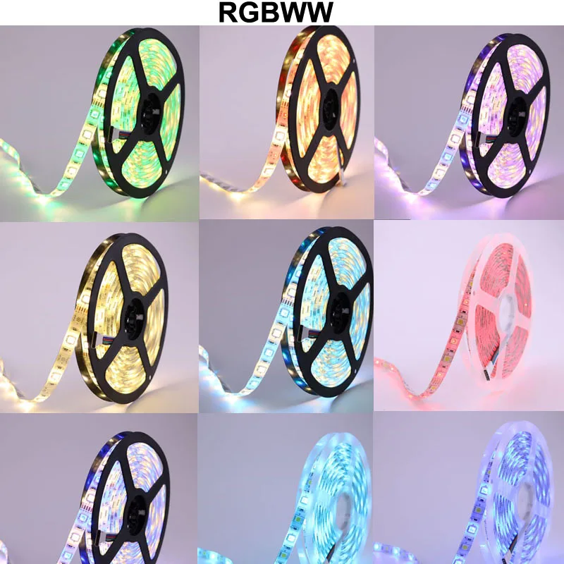 Светодиодная лента 5050 RGB белого/теплого белого цвета 5 м 10 15 20 60 л/м гибкая повязка