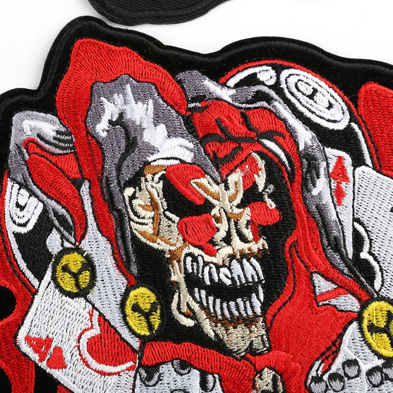 Large new kulou cloth paste embroidered patch punk rock European and American style ghost head large personality clothes | Дом и сад