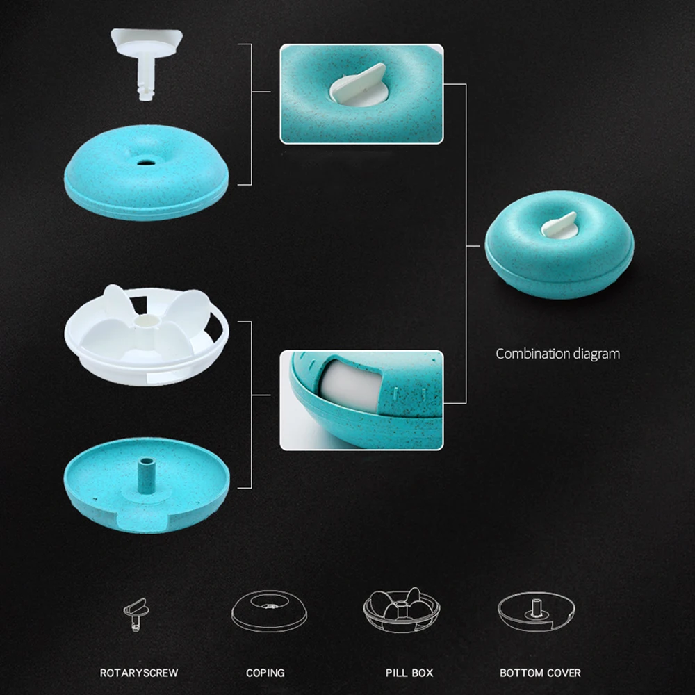 1 шт. 4 Балки вращается таблетница туристическая сплиттер таблетки органайзер для