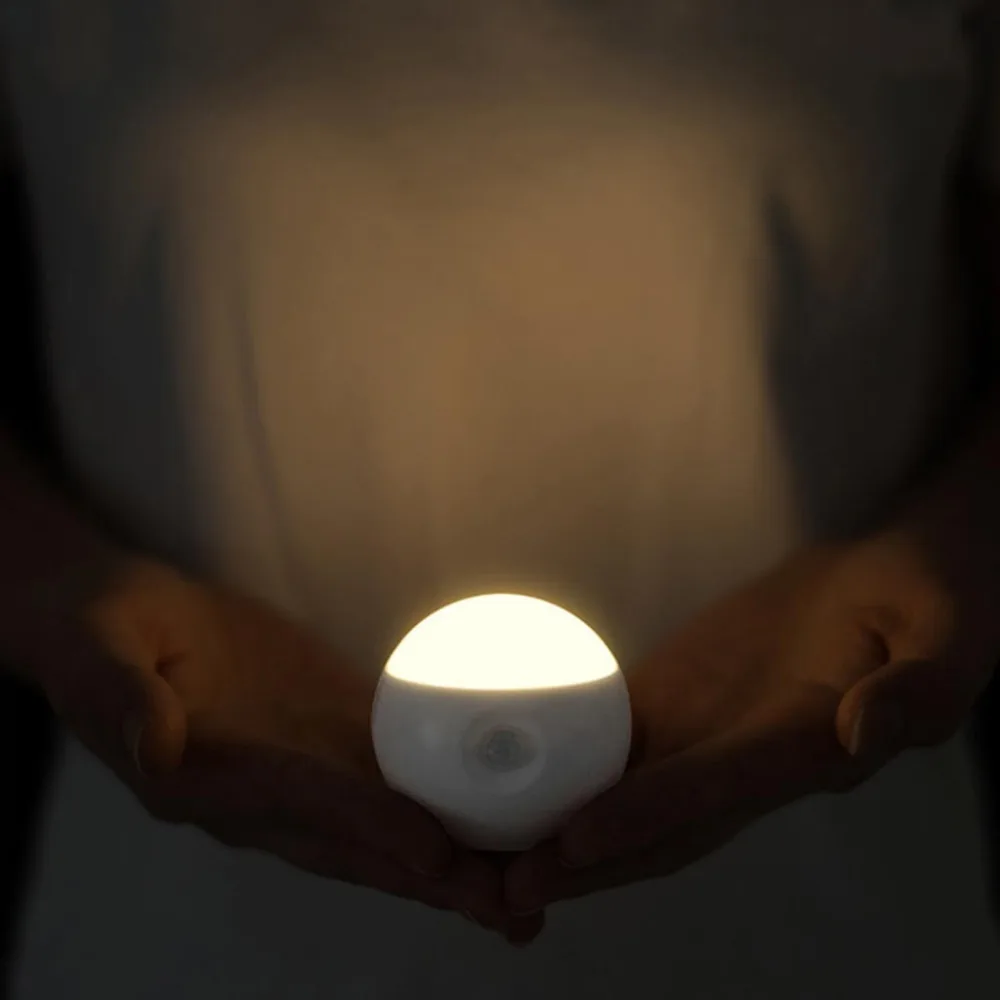 100% Brand New High Quality USB Night Light Corridor Bathroom Bedroom Intelligent Body Sensor Bedside Lamp Drop Shipping | Лампы и