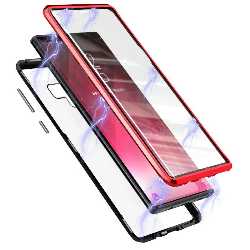 Для Samsung Galaxy S10 S10E Plus 5G Note 8 9 двухсторонний чехол из закаленного стекла 360 Адсорбция