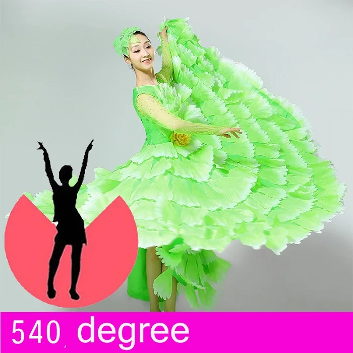 540 degree Испанский бой быков танец фламенко юбка бальное женское платье Цыганский красный сценический костюм для выступлений Дамская одежда DN3042 - Цвет: 540 degree