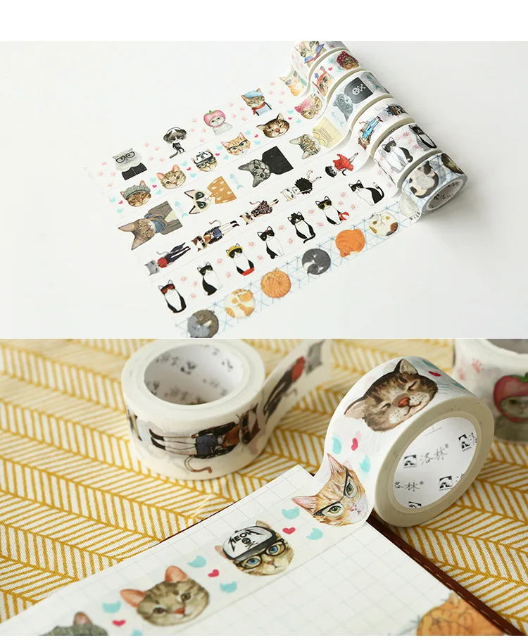DIY Украшение скрапбукинг планировщик маскирующая васи лента rilakkuma jiataihe kawaii милый скотч с принтом "Кошка" этикетка наклейка канцелярские товары