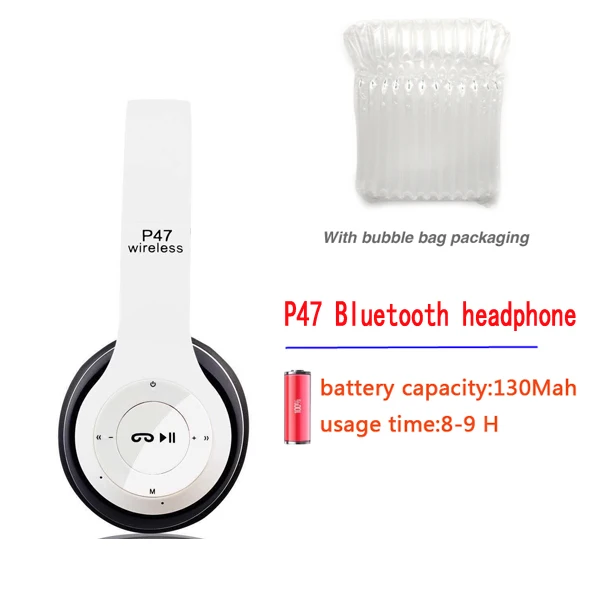 P47 usage time 8-9 H CBAOOO S1 беспроводные наушники Bluetooth гарнитура складные наушники регулируемые наушники с микрофоном 16 часов использования - Цвет: P47 usage time 8-9 H