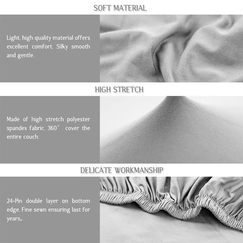 Plain Elastic Stretch Sofa Covers Polyester Spandex Fabric Arm Couch Slipcover Furniture Cover Single/Two/Three/Four-seater55 | Дом и сад