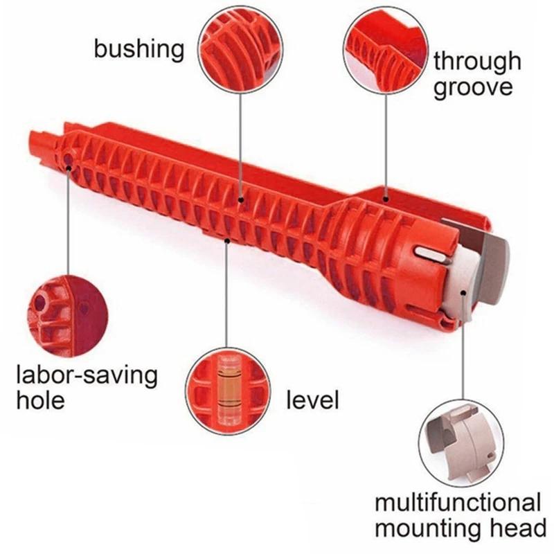 Новый монтажный ключ для крана и раковины противоскользящий с двойной головкой