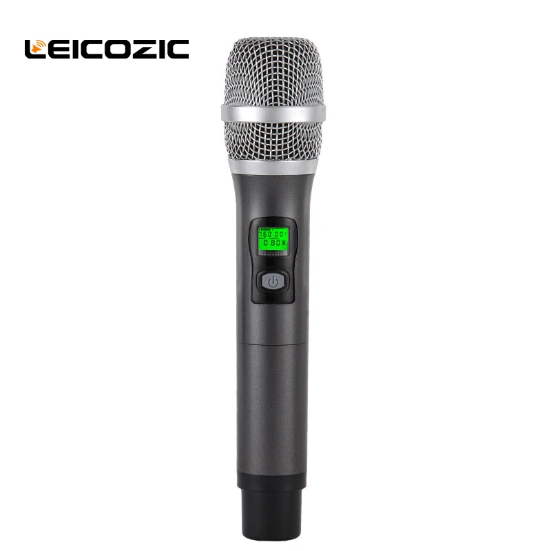 Leicozic Hanheld микрофон Профессиональный 512-537 MHz/633-784 MHz UHF Двухканальный беспроводной