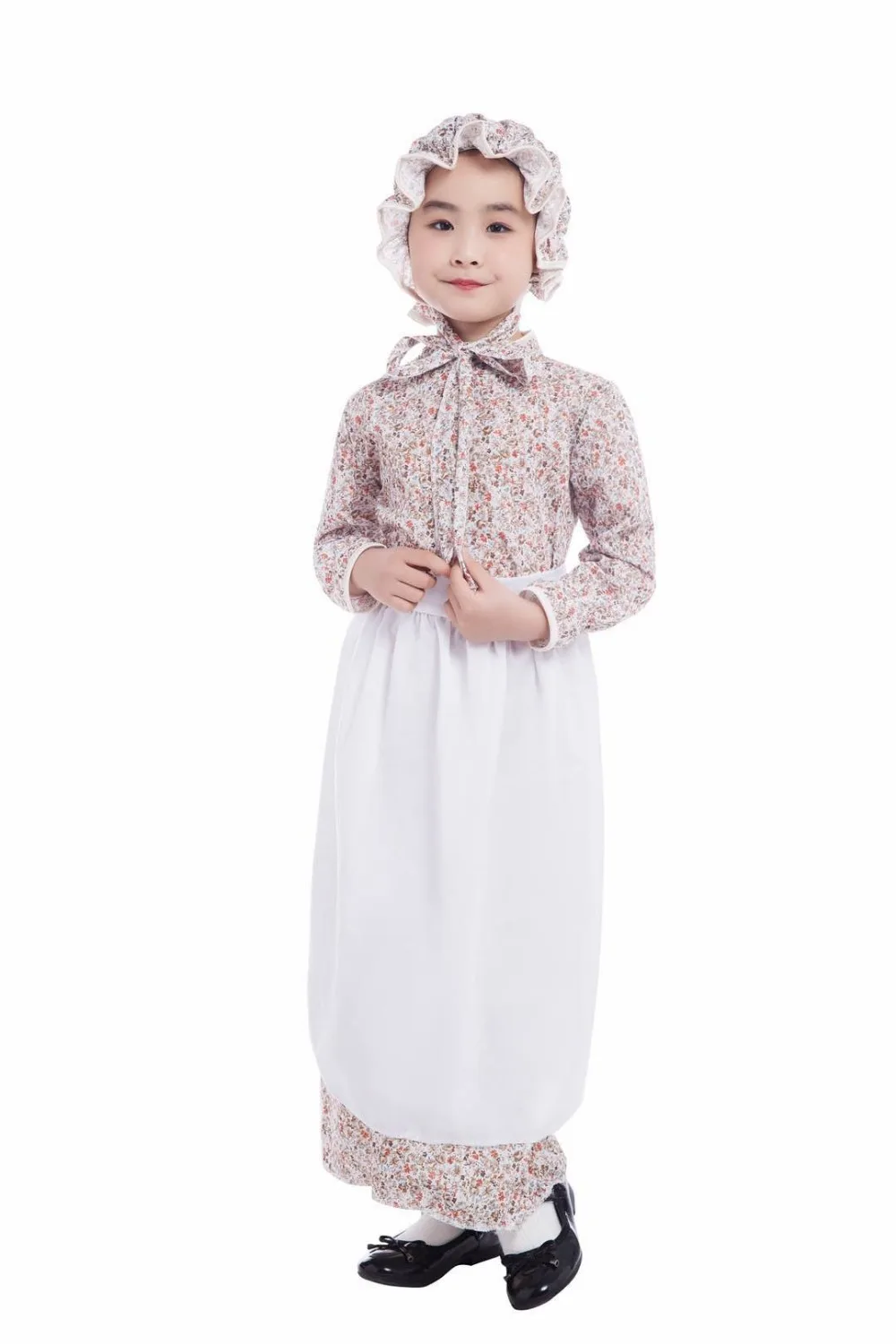 Костюм горничной для девочек Длинное Элегантное платье костюмированной