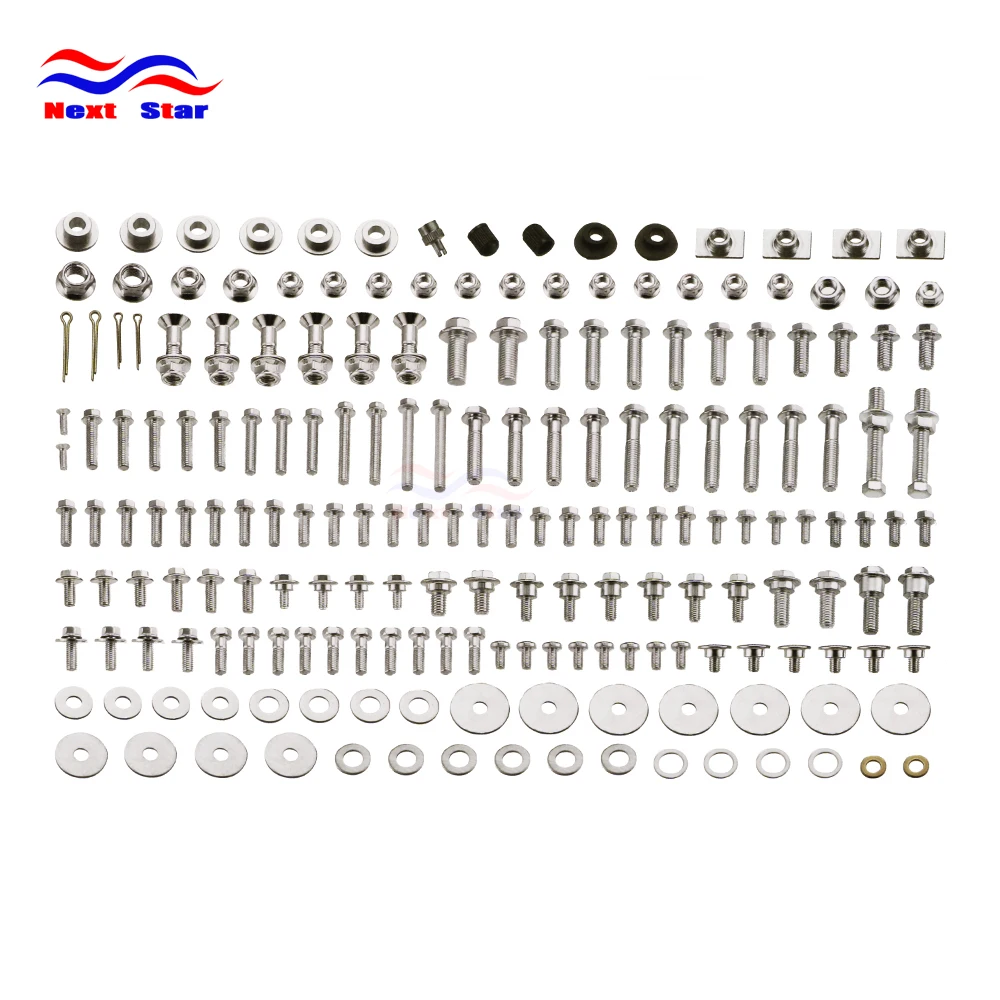 

Motorcycle 193 PCS Stainless Steel Full Fastener Bolts Screws Assortment Kit For HONDA CR CRF CRF-X 125-450 2003 2004 2005-2018