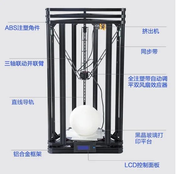 3D принтер Delta plus version delta DIY kit бытовой kossel800 3Dprinter|delta printer diy kit|delta 3d kit3d |