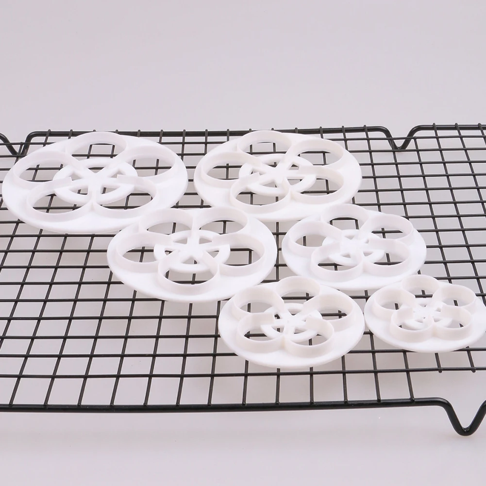 6Pcs Decorating Fondant Cake Mold Cutter Mould Sugar Craft Rose Flower Cookie Tool Colorful | Дом и сад