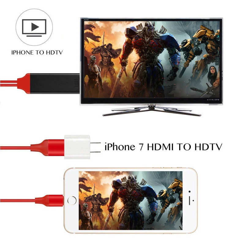 Plug& Play HD ТВ кабель HD дисплей кабель адаптер 1080P full HD HDMI в HD ТВ кабель для apple IOS vs mirascreen netflix tv stick t2