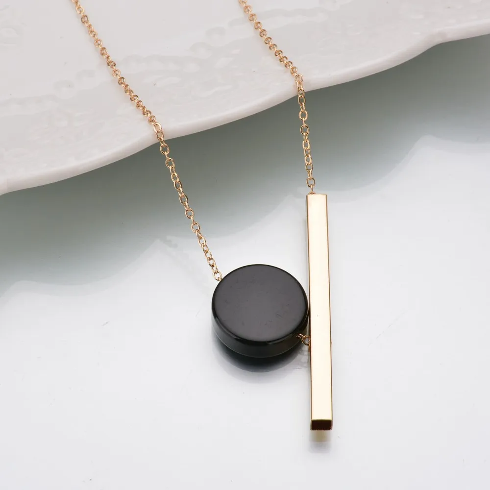 Mestilo длинной цепи Цепочки и ожерелья с деревянной круглой прямоугольник кулон