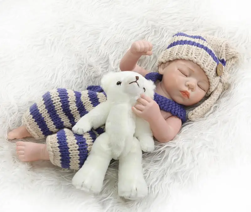 49 см полностью силиконовая виниловая кукла для новорожденных девочек Bebe игрушка