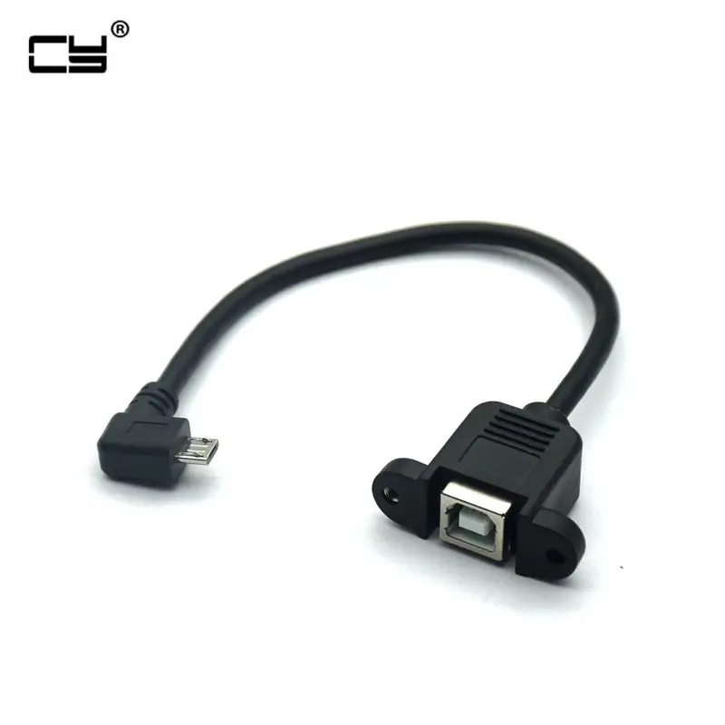 10pcs90-градусный левый Угловой кабель Micro USB 5pin otg папа к B мама панельный монтажный с