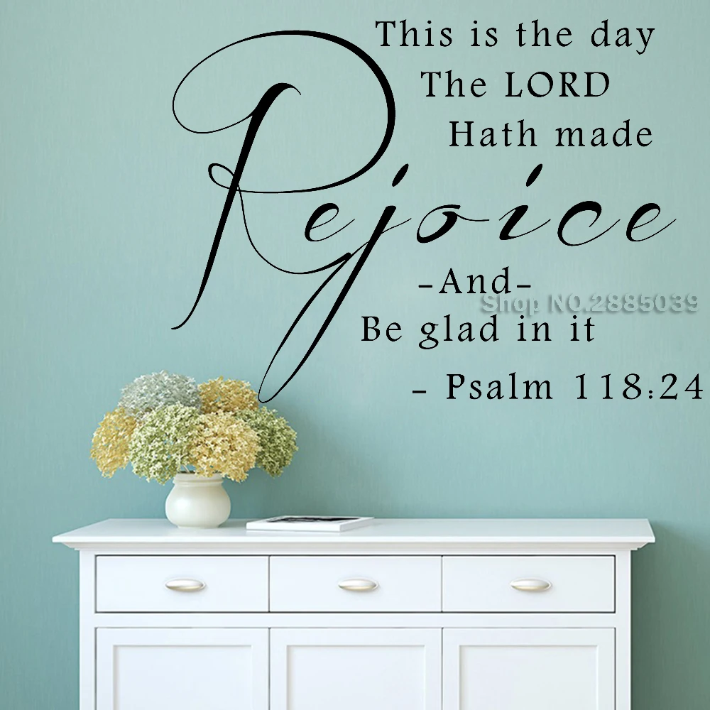 This is the day...Psalm 118:24 Vinyl Wall Decals Christian Inspirational Quotes Home Decor Stickers Vinilos Paredes LC730 | Дом и сад