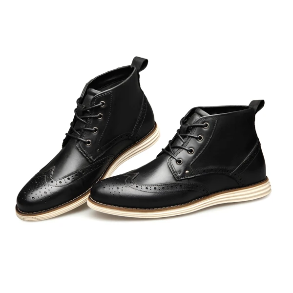 Black Bullock Boots ZFTL/Новые мужские ботинки Bullock мужские Ботинки Martin из натуральной кожи повседневные ботинки на шнуровке Мужская обувь ручной работы большого размера обувь с высоким берцем 7 - Цвет: Black Bullock Boots