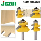 Набор фрез с V-образным хвостовиком и подходящим язычком, 2 шт., 8 мм, с шарикоподшипниками премиум-класса, для деревообработки