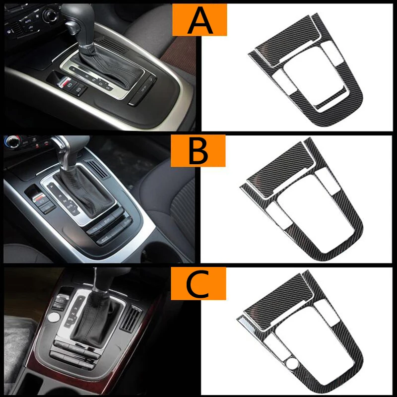 

For Audi A4 A5 Q5 B8 S4 S5 Accessories Car Center Control Gear Shift panel decorative strip auto cover trim Sticker Car Styling