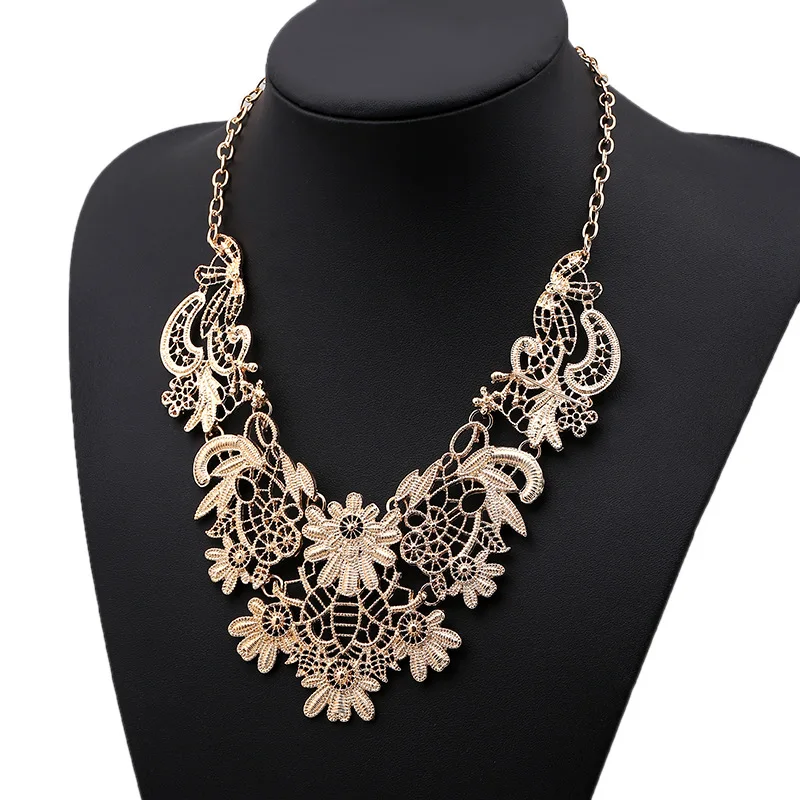 LZHLQ винтажные Элегантные ожерелья с цветочным узором модное резное милое